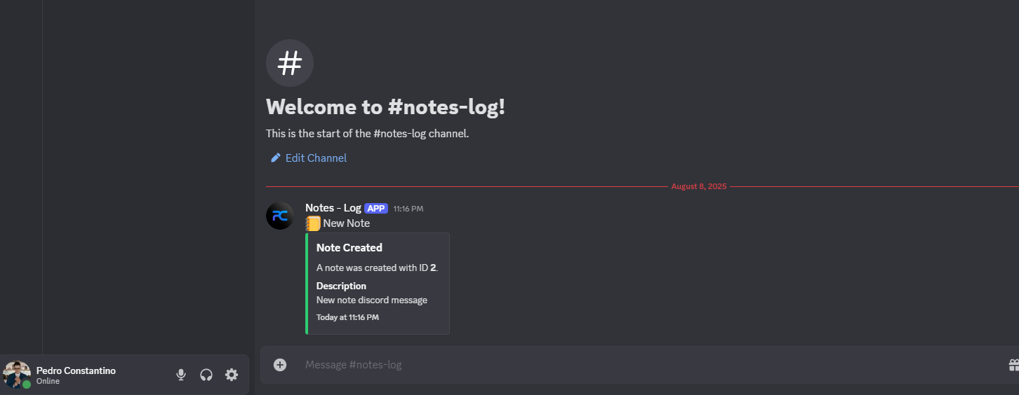 discord notes log